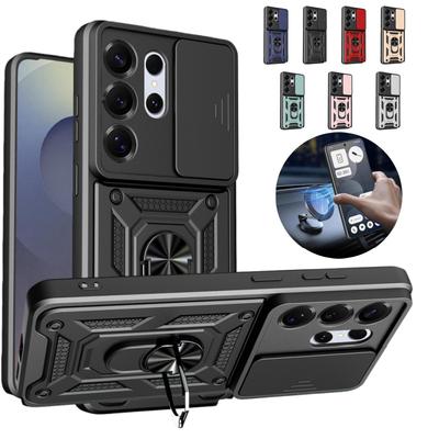 Shockproof Armor Slide Camera Lens Case For Samsung Galaxy S26 Ultra S 26 Plus 5G Car Magnetic Holder Ring Protector Back Cover