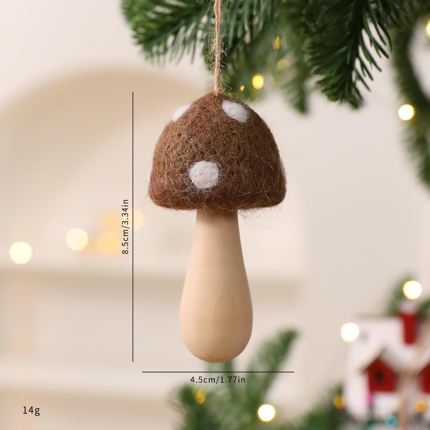 

1Piece Christmas Wool Felt Mushroom Gift Bag Decoration Hanging for Gathering Christmas Decoration New Year Holiday Party Decors