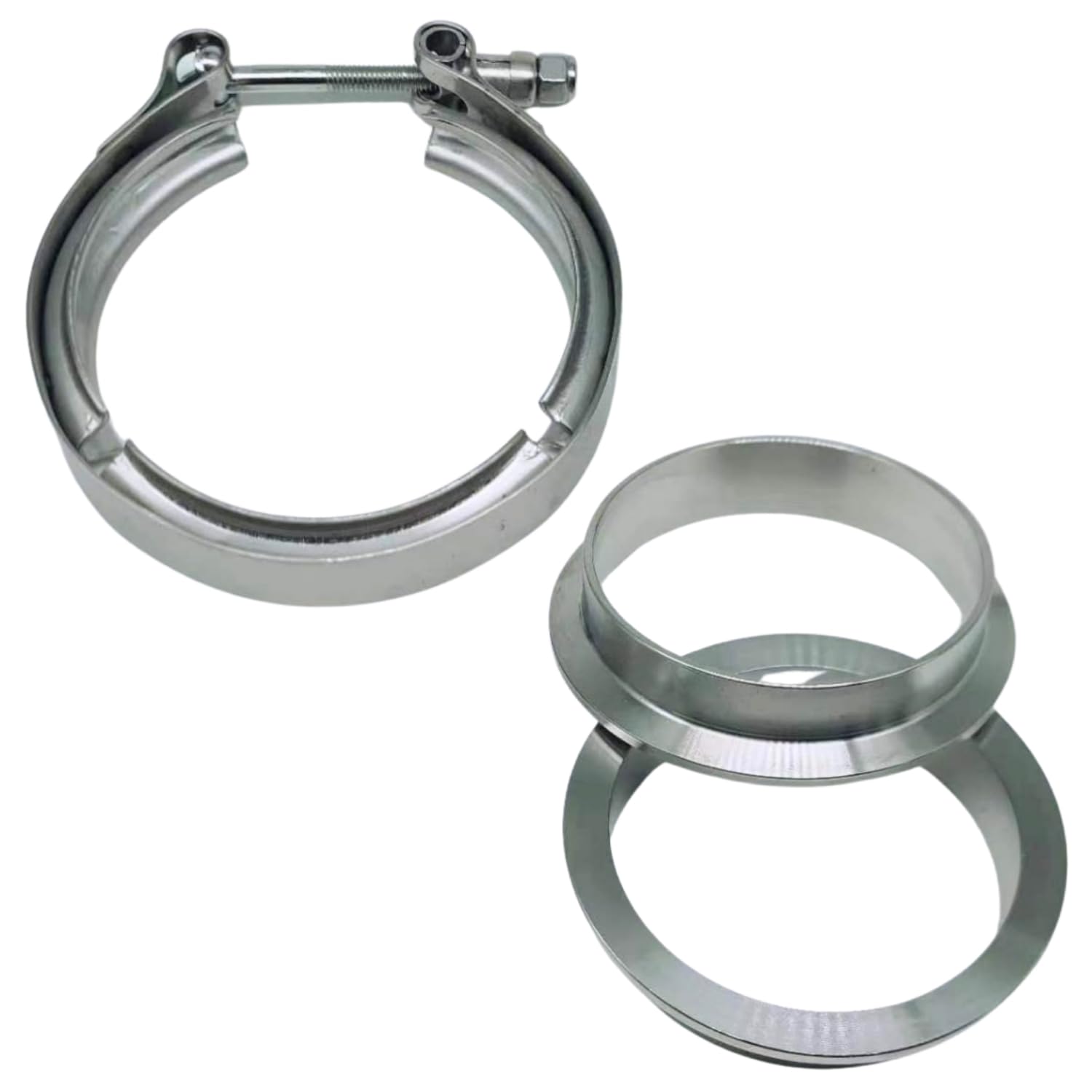 

RYOTBASE Muffler Flange Band Clamp Silencer V-Band Bike Car Turbine Stainless Exhaust Turbo Customized 70mm (2.75 inches)