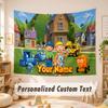 Custom Name Text Tapestry,Bob the Builder Boho Wall Hanging, Decorative Backdrop Tapestry For Room