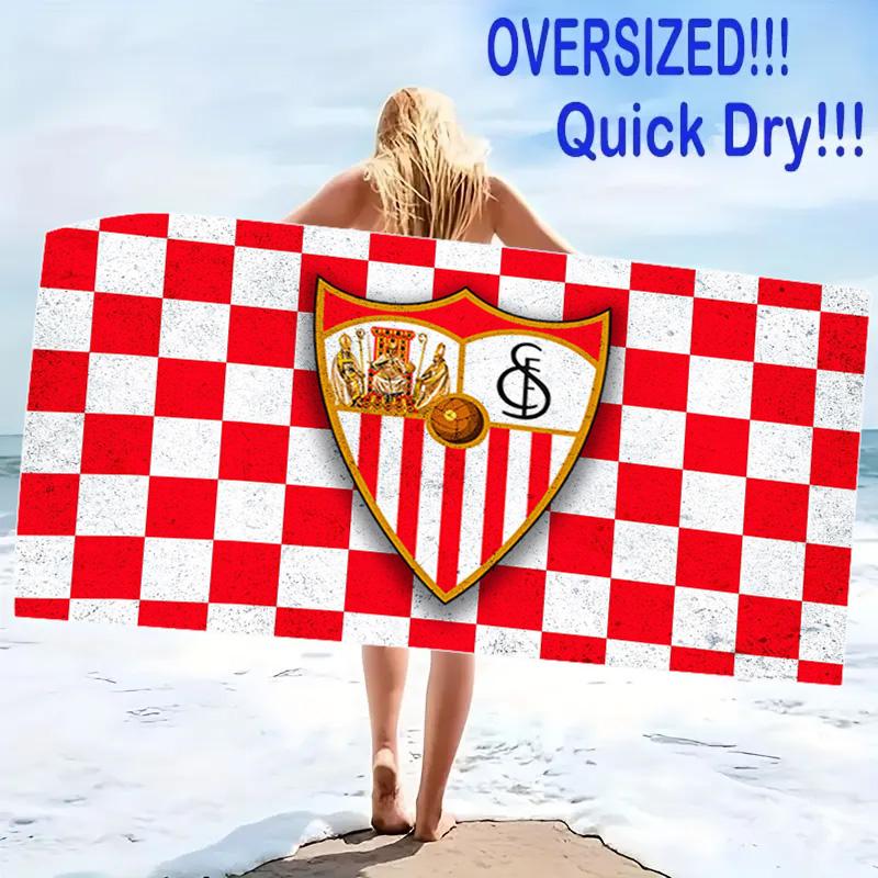 Sevilla FC Print Beach Towel, Large Soft Quick Dry Towel for Beach Camping Swimming
