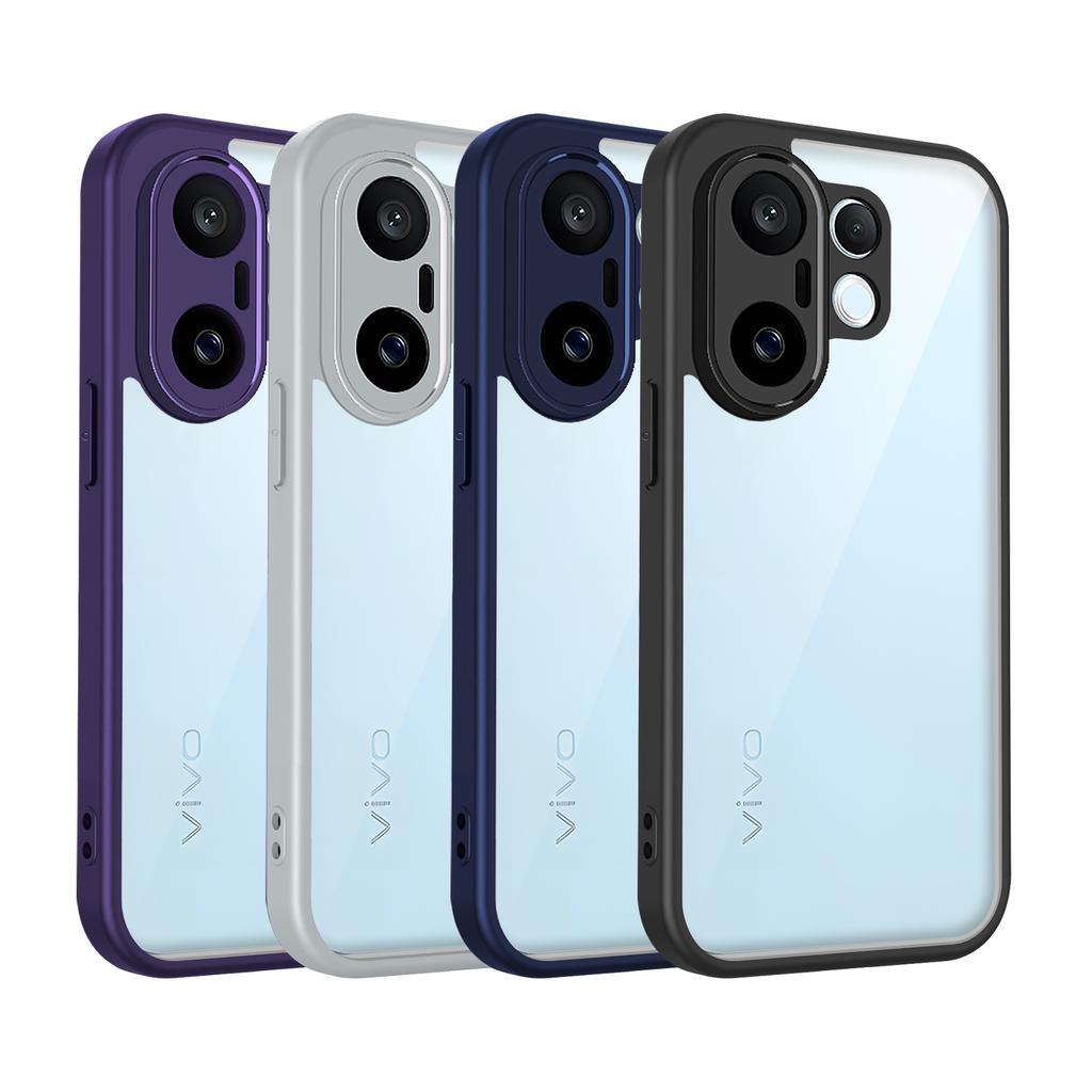 Pouzdro Vivo X200 FE V2503 Pokovený Silikonový Nárazník Nárazuvzdorný Průhledný Zadní Kryt Tvrdé Matné Pouzdro na Telefon pro Vivo X200 FE X200FE V2503