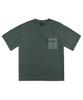 Peullukeu Out-Pocket Slam Logo Patch Pigment Short Sleeve T-Shirt Blue Green Fst734