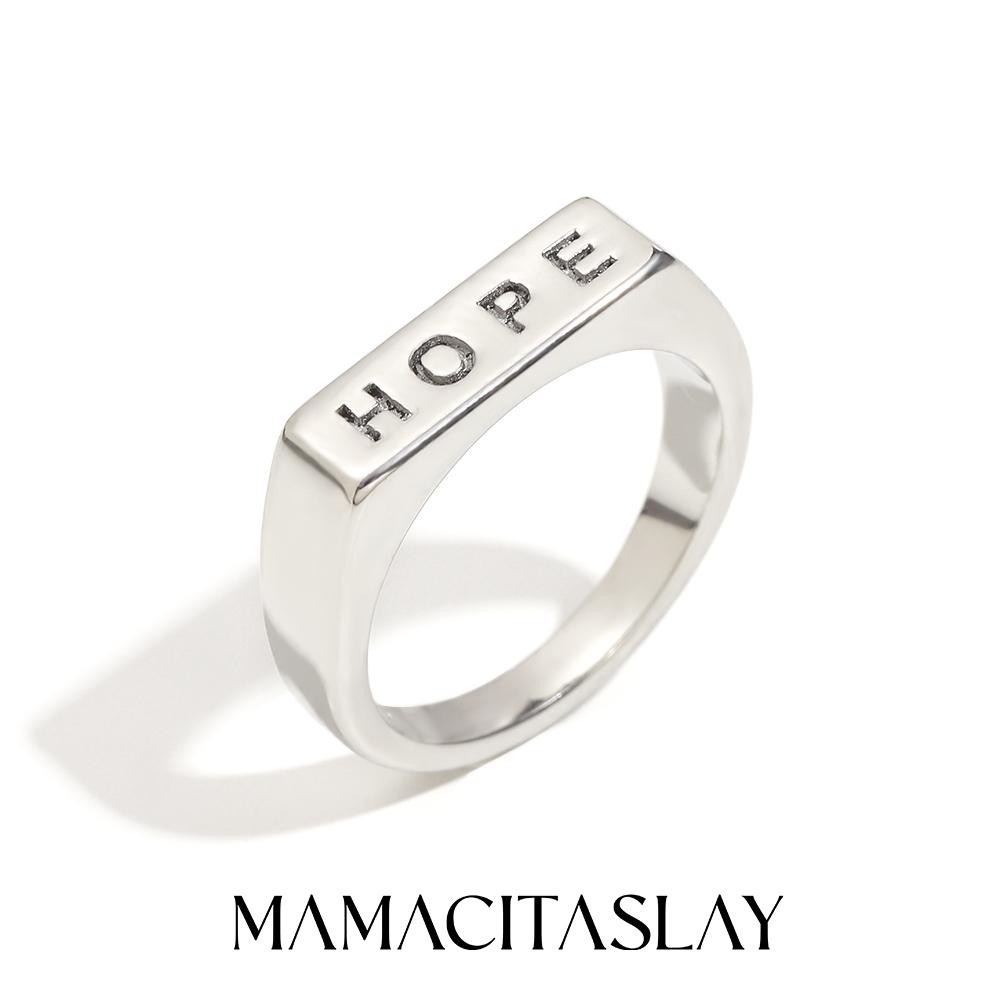 

MamacitaSlay 316L Stainless Steel HOPE Letter Ring Party Waterproof Jewelry Women s Classic Charm Ring 2026 New Trend Gift 8 срібний