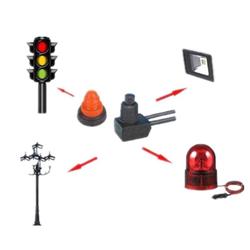 Interruttore On-Off a Pulsante Impermeabile 220V con Cavo di Collegamento 4" Nero