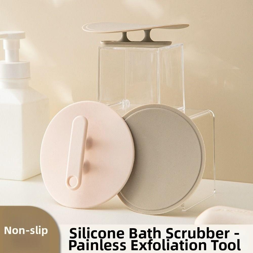 Non-Slip Silicone Bath Scrubber Round Disc Three-Finger Bath Wipe Skin Polishing Powerful Exfoliating Bath Brush Skin Care