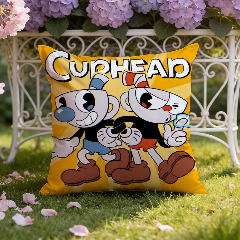 

Cartoon C-Cuphead Cushion Cover Home & Car Dual-Scene Pillow Cover: Reversible for Premium Comfort 40cmx40cm