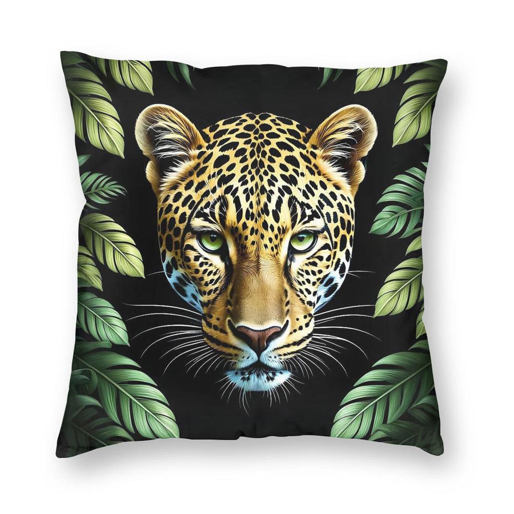 Jungle Watcher African Leopard Square Pillowcase Polyester Linen Velvet Printed Decor Throw Pillow Case Bed Cushion Cover