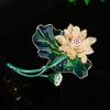 Fashion Crystal Lotus Flower Brooch Pin Rhinestone Brooches Wedding Jewelry Gift