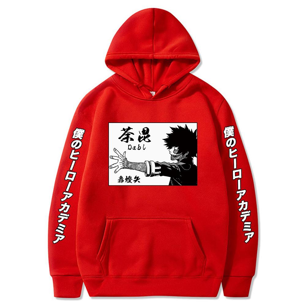 Harajuku Anime My Hero Academia Dabi Bedruckte Kapuzenjacke Herren Damen Übergroße Hoodies Y2k Streetwear Klassisch Schlichtes Unisex Sweatshirt