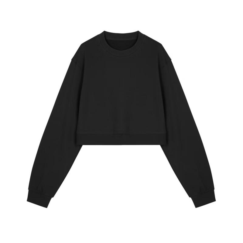 JNBY 2024 Fall Loose Fit Round Neck Cropped Sweatshirt