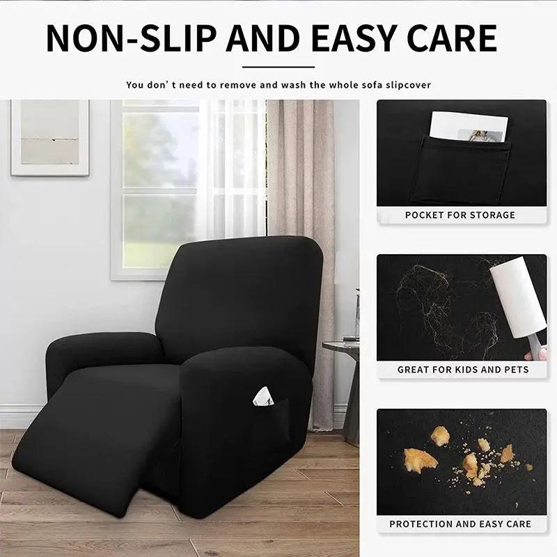 Waterproof Recliner Sofa Cover for Living Room Anti-Dust Non-Slip Stretch Reclining Chair Cover Lazy Boy Relax Armchair Slipcove