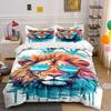 Lion Wearing Sunglasses. Bedding Sets Duvet Cover Sets Duvet Covers Pillowcases(1 * Duvet Cover 2 * Pillowcases, Without Duvet Insert)