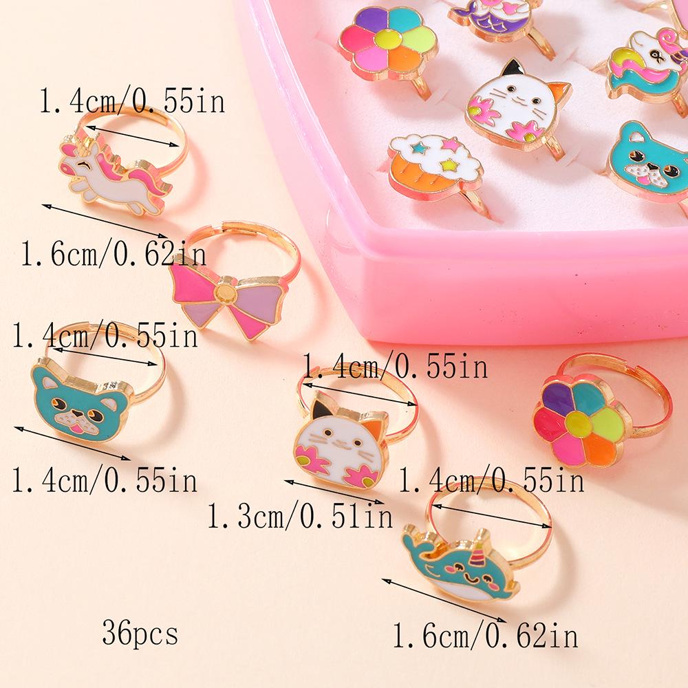 Princess Alloy Drip Oil Children's Ring - Cute Girls' Jewelry Accessories