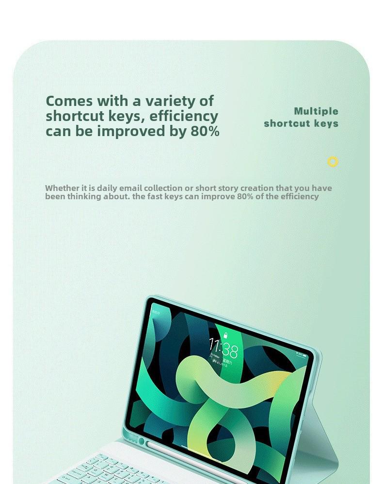 Schutzhülle mit magnetischer Bluetooth-Tastatur für iPad Air 5 & 9. Generation, sturzsicher, umfassend