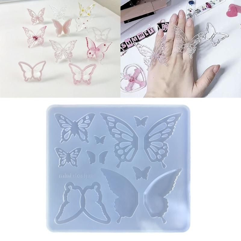 Geometry Filler Various Styles Butterfly-shape Parts Silicone Mold Woman Keychain Decorative Pendant Mold for DIY Crafts