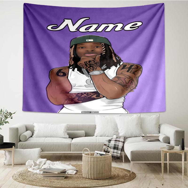 1PC Custom Name Starlit KingVon Tapestry Hanging for Bedroom,Livingroom, Playroom,Decor Art Room Wall Tapestry, Holiday and Birthday Gifts