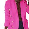 Wool Coat Slim Fit Solid Color Autumn Winter Turn-Down Collar Women Overcoat