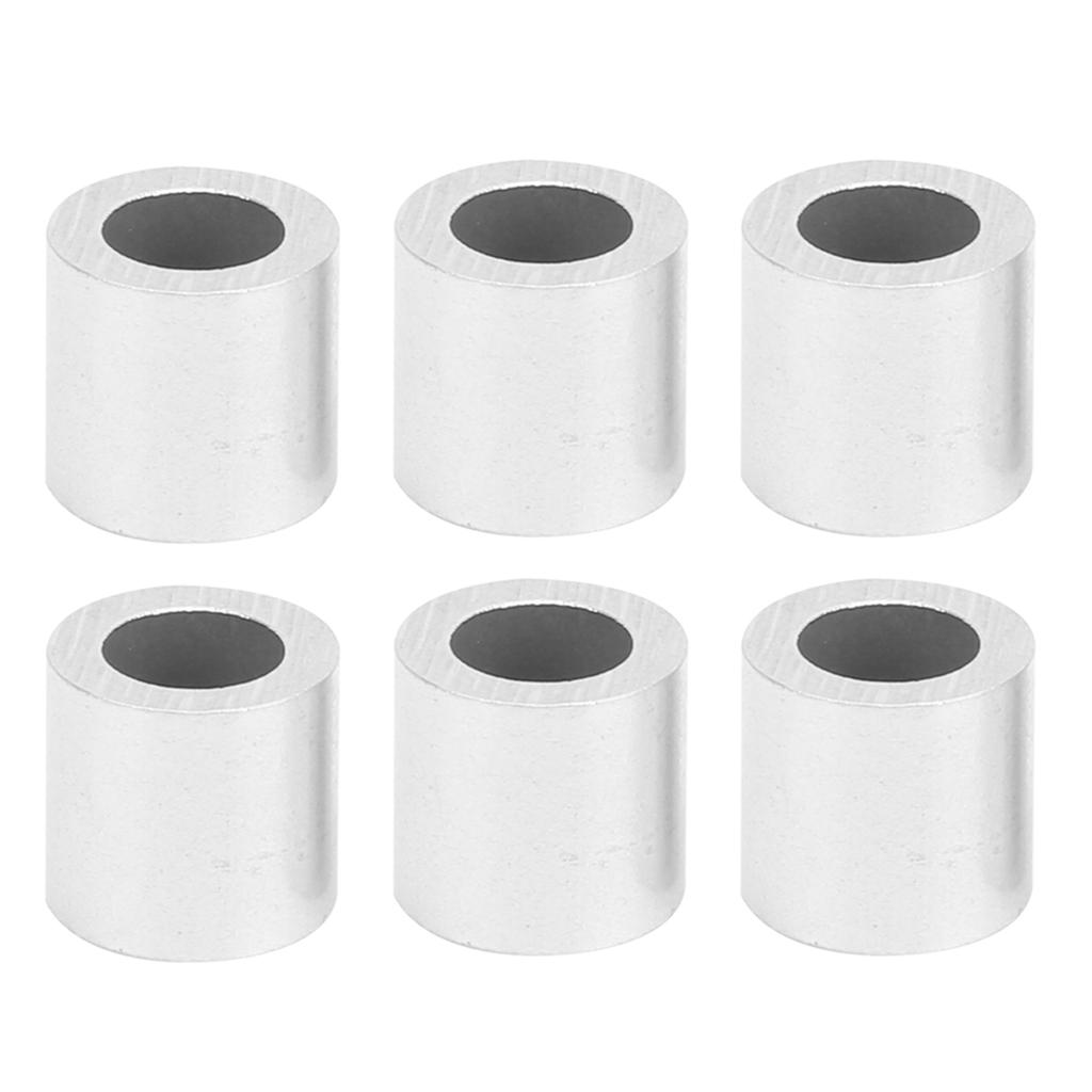 100Pcs Crimping Loop Sleeve Aluminum Round Hole M6 Steel Wire Rope Industrial Supplies