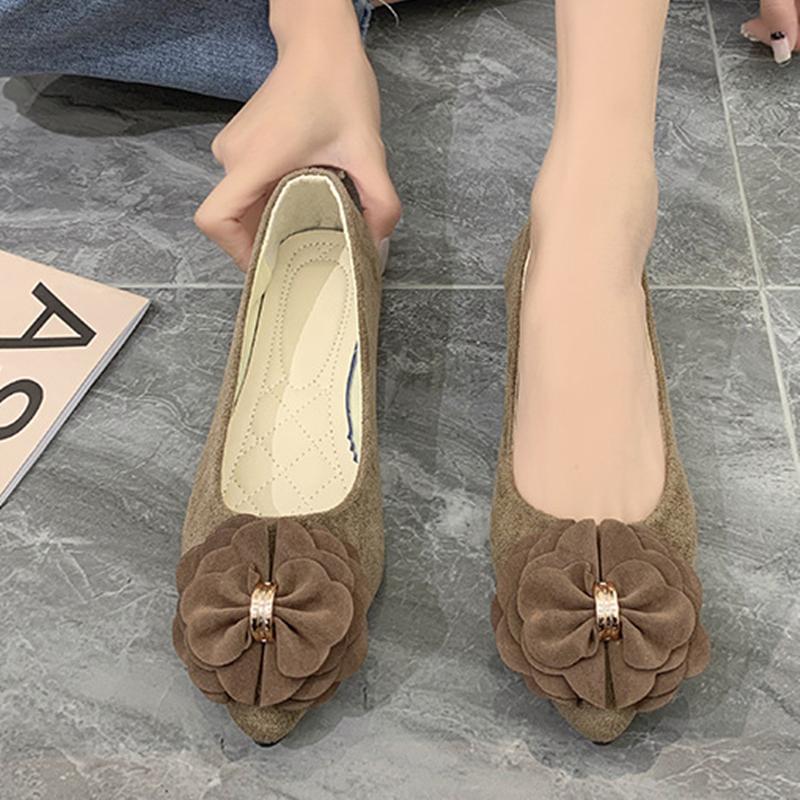 zapatos de mujer women cute sweet plus size spring & summer flat shoes lady casual beige loafers for office career work ga179