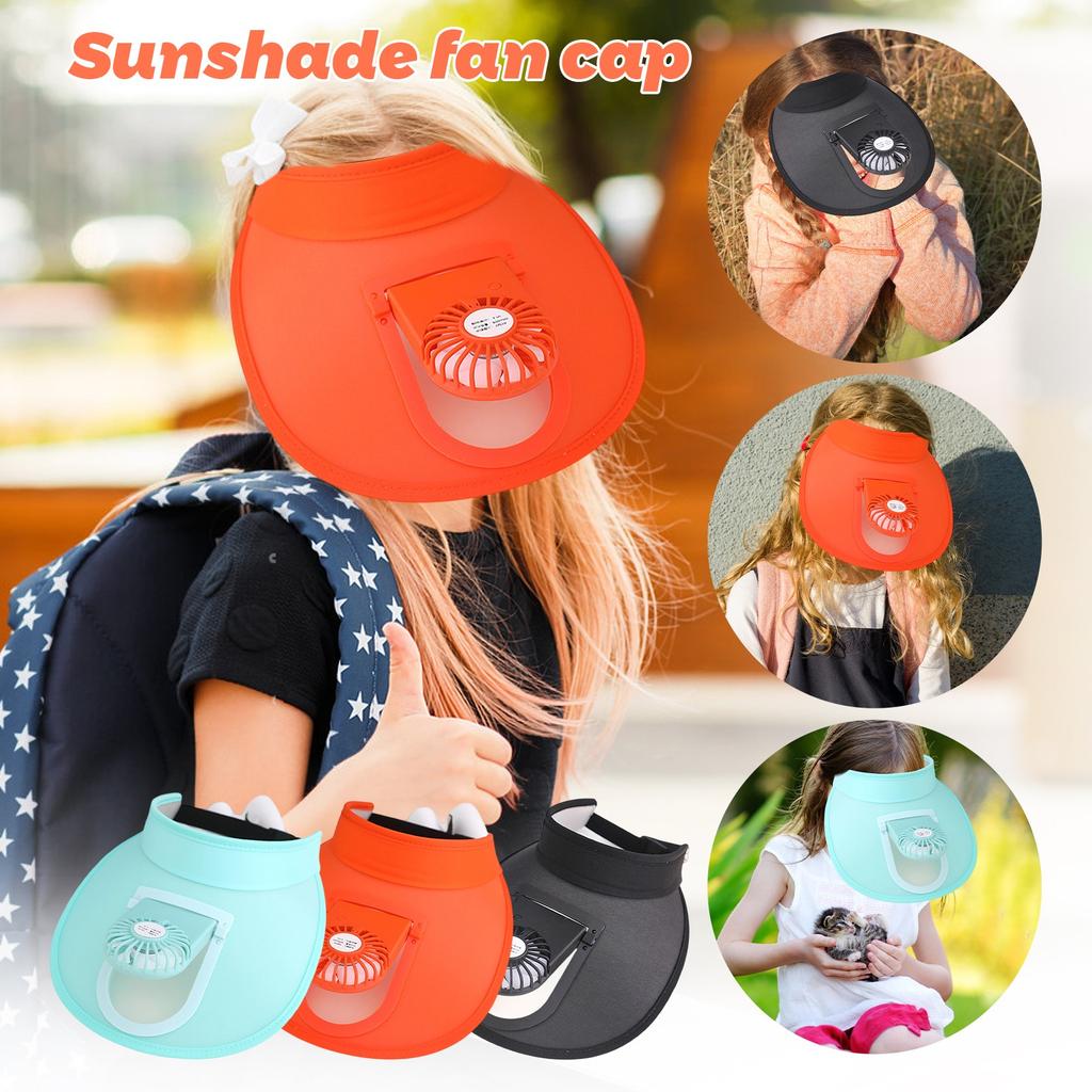 Children Sun Hat Fan Cap, Combining Sun And Functions/Invisible Fan Black Technology/Long Battery Life/Lightweight And Portable