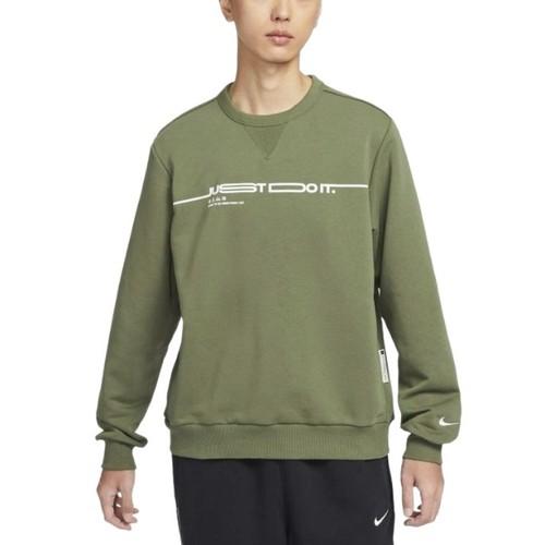 Nike Comfortable Logo Crewneck Pullover Sports Long-Sleeve Sweatshirt Men Green