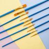 Set of 10 Nylon Bristle Oil Painting and Acrylic Liner Brushes with Plastic Handles