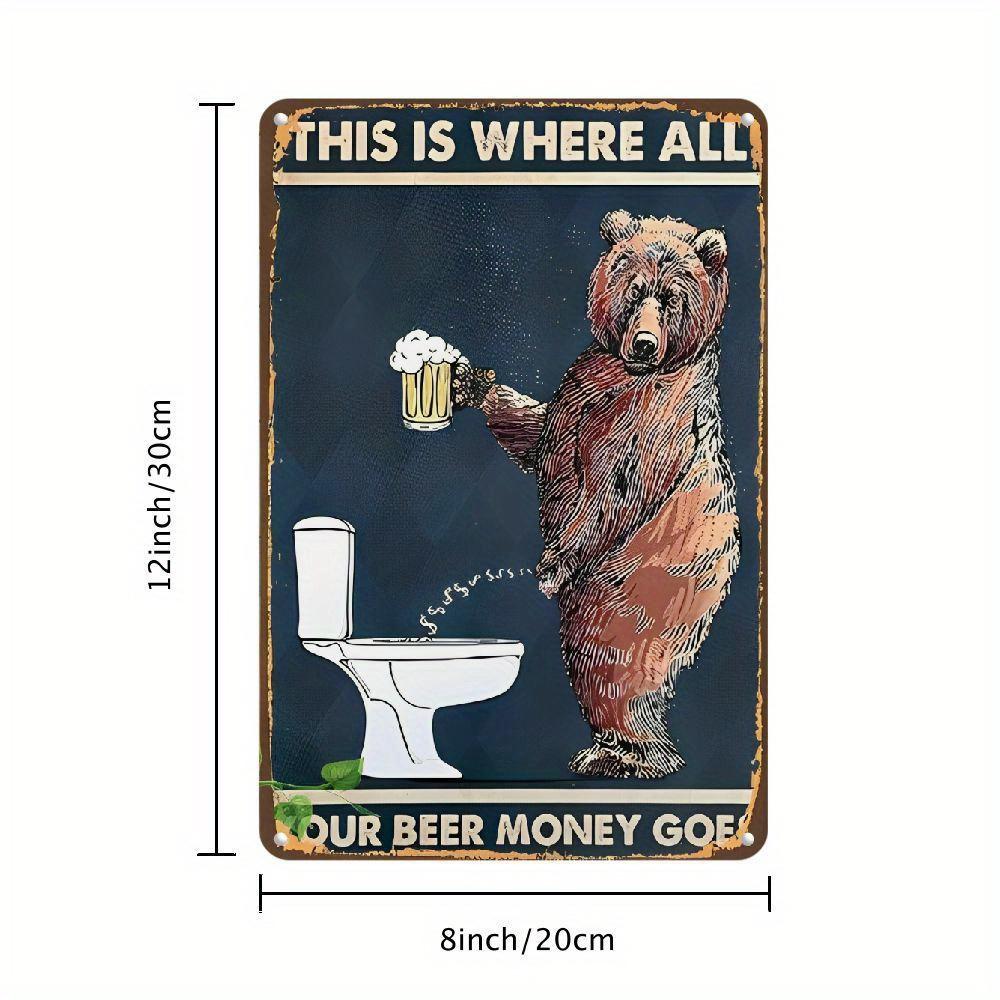 Novelty Stress Relief Funny Toilet Sign Heavy Duty Iron Metal Tin Sign Office Home Bar Decor 20x30cm(7.8x11.8inch)