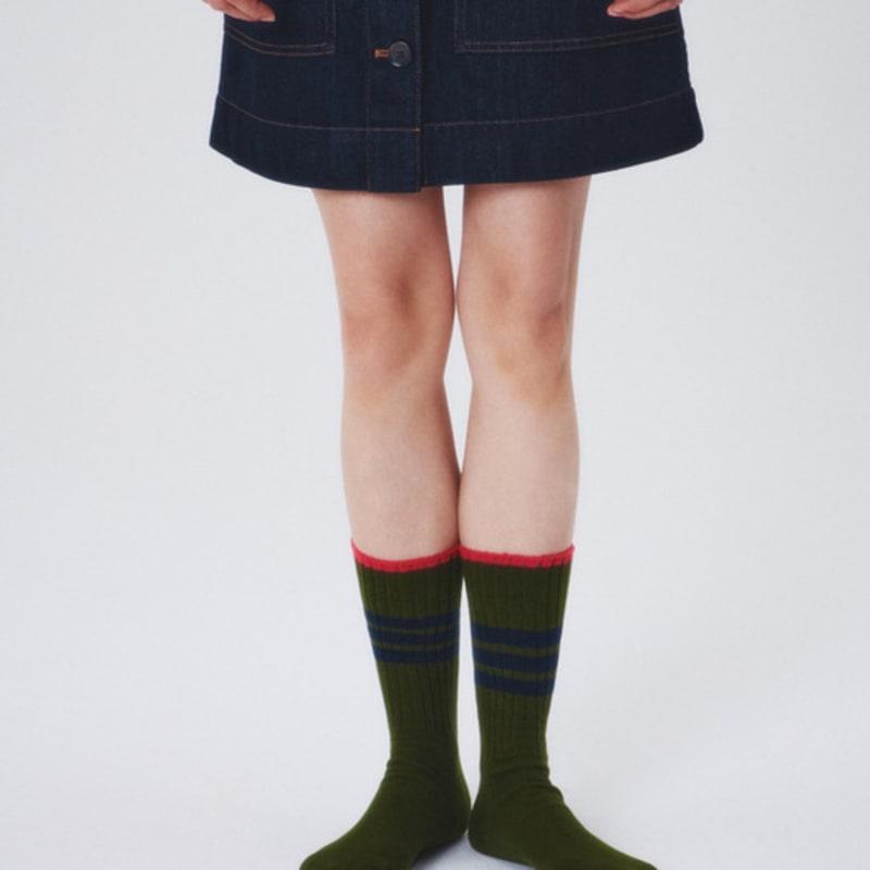 I Hate Monday [IHM250316] Spring Knit Socks Khaki