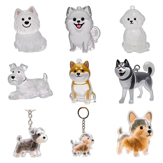 Pet Hair Memorial Keychain Pet Hair Preservation Bottle Transparent Synthetic Resin Engraved Pet Memory Jar