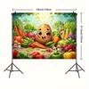 2D Cartoon Potato Backdrop Colorful Veggies Photography Background