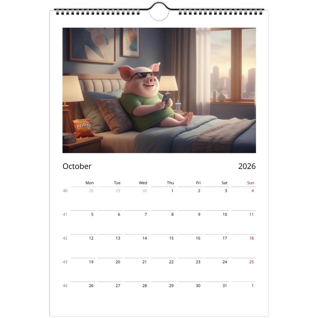 Wandkalender 2026, Kalender mit lustigem Thema, Lustiges Chat-Geschenk, Perfekte Wahl für den Heimgebrauch.