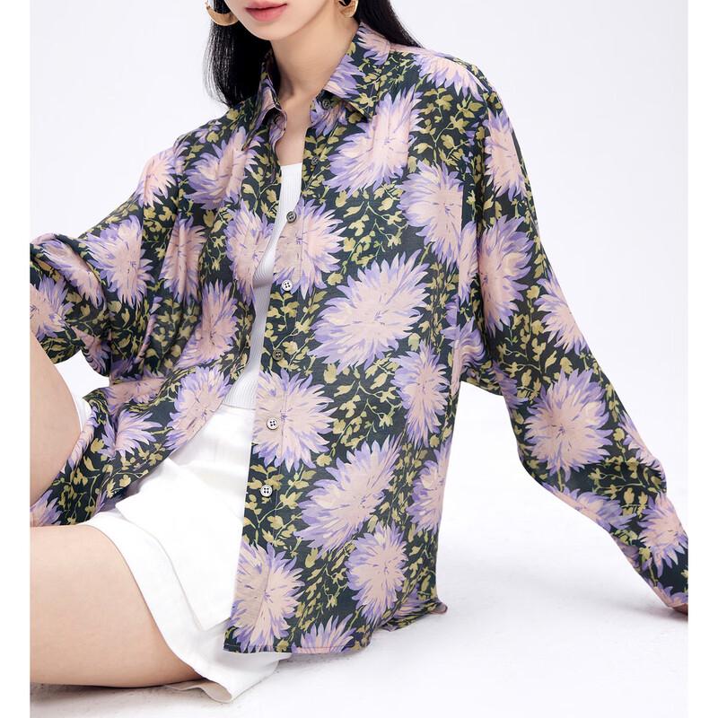 

Женская свободная рубашка с принтом и драпировкой, с длинным рукавом L