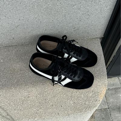 Retro Round Head Contrasting Color Lace-up Red Dexun Shoes 2025 New Casual Versatile Thick Baseplate Shoes Sports Forrest Gump Shoes