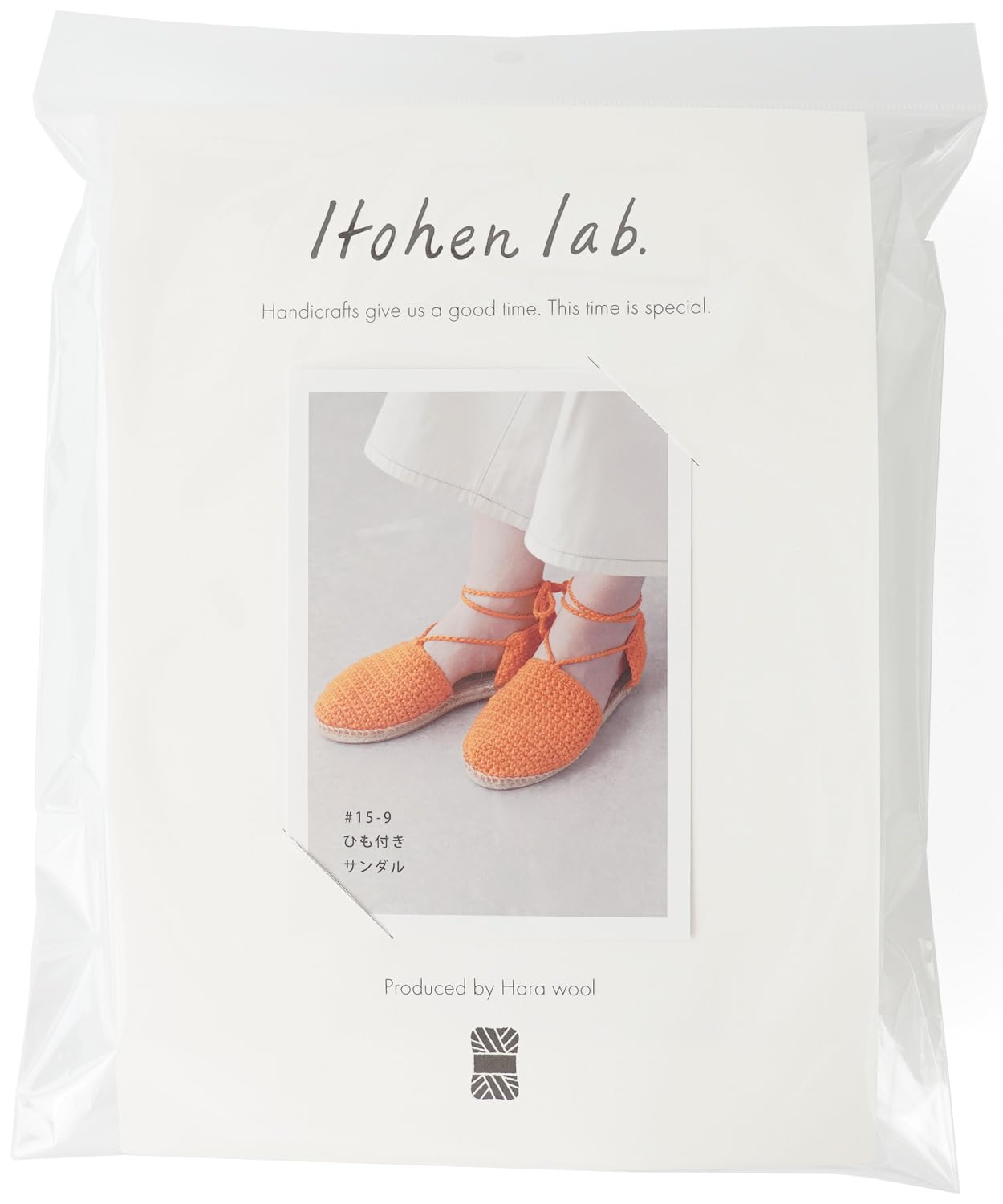 

Набор для вязания из необработанной шерсти Сандалии с ремешками #15-9 оранжевый