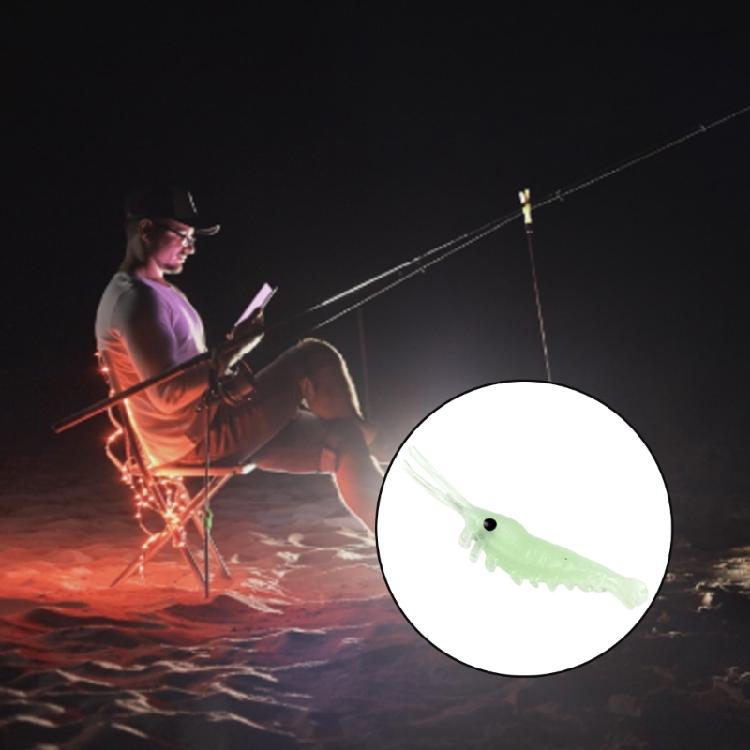 50Pcs Simulation Glowing Baits Soft Prawns Fishing Lures, Shrimp Fishing Tackle for Multiple Fishing Techniques