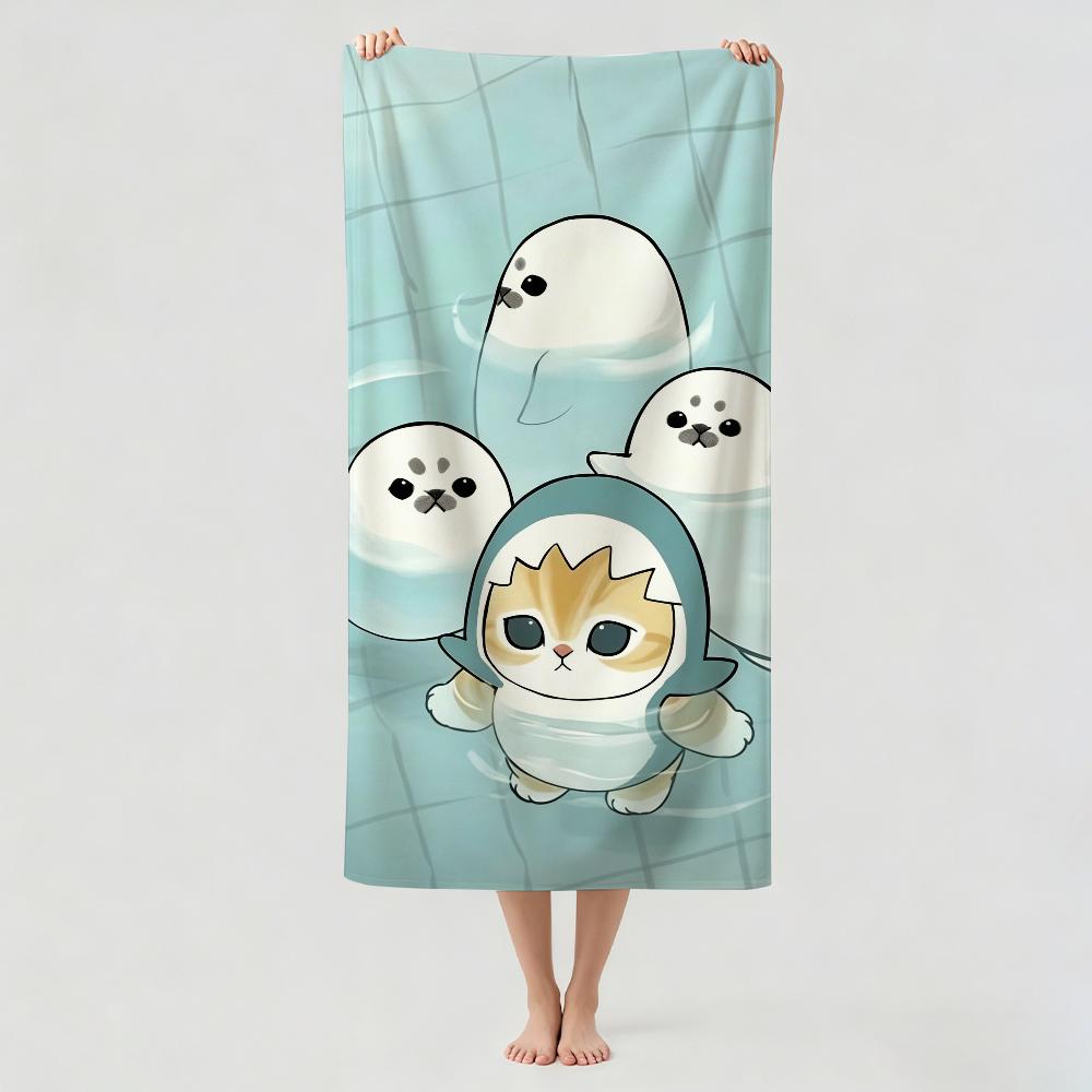 Cartoon cute M-mofusand Towel Drying Bath Towel Applicable To Light Swimming Camping Yoga Beach Out