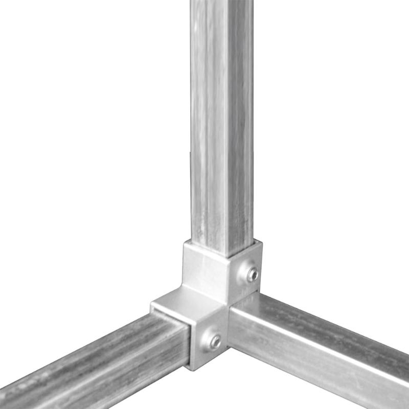 Aluminiumlegierung T-förmige Rohrverschraubungen T-Stücke Kettenendschienenklemmen Vierkantrohr-Festverbindung Lagerregalverbinder