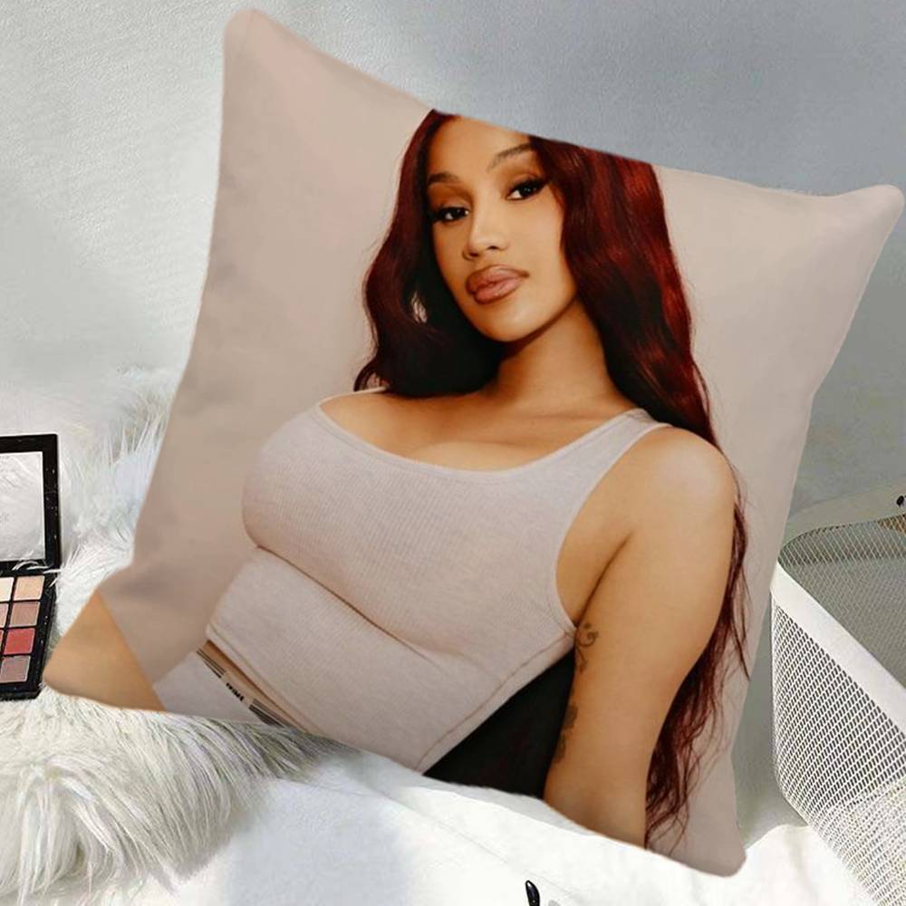 Singer CCardi B Pillow Case Square Pillow Bedroom Sofa Leisure Comfort Cushion Car Home Decoration