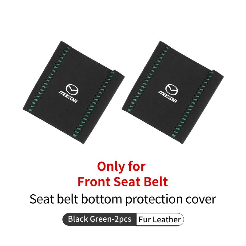 Car Buckle Protective Cover Fur Leather Safety Belt Protector Auto Accessories For Mazda 3 6 2 Axela CX5 CX3 CX30 CX9 Atenza IUE2