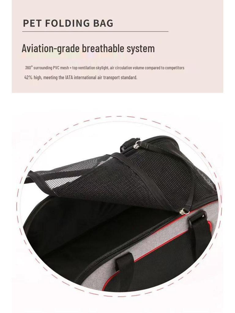 Portable Multifunctional Pet Bag: Crossbody, Handheld & Breathable Carrier for Cats and Dogs, Foldable Design for Easy Outings