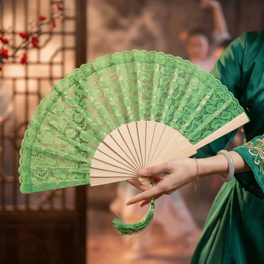 Vintage Hollowed-Out Fan Handheld Dance Fan Exquisite Classic Fan Dance Performance