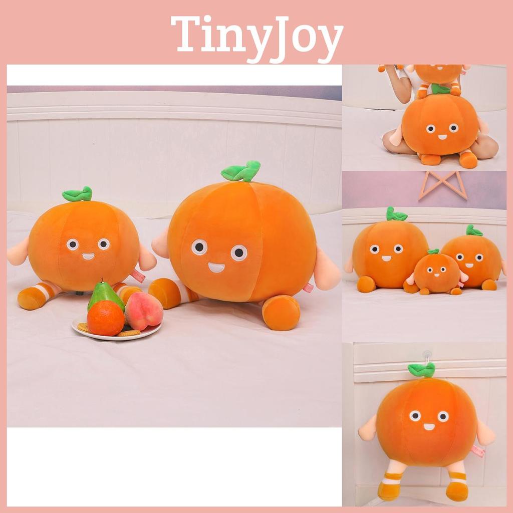 Adorable Orange Plush Pillow Cartoon Fruit Doll Soft Stuffed Toy For Kids Gift