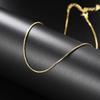 Simple Chain Necklace for Women Gold Water-wave Snake Box Chain Clavicle Choker Jewelry on The Neck C002