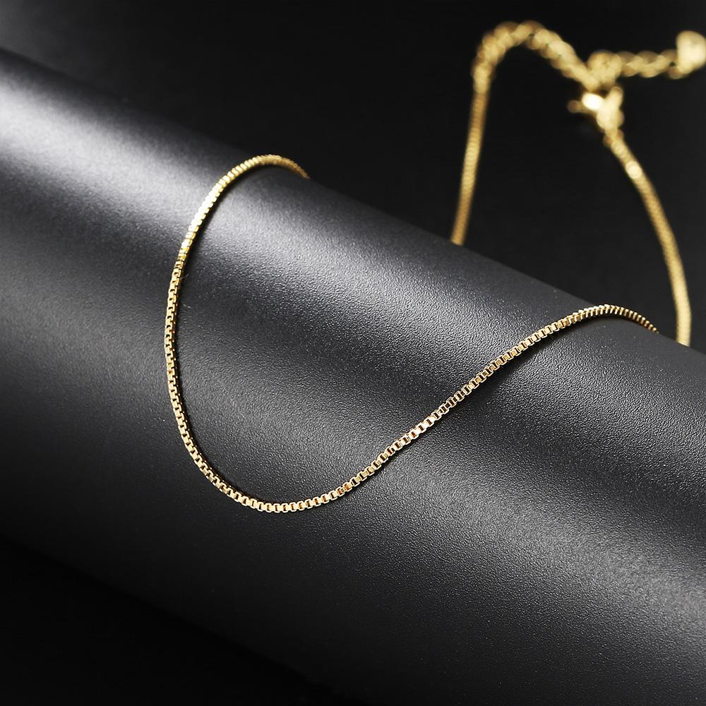 Simple Chain Necklace for Women Gold Water-wave Snake Box Chain Clavicle Choker Jewelry on The Neck C002