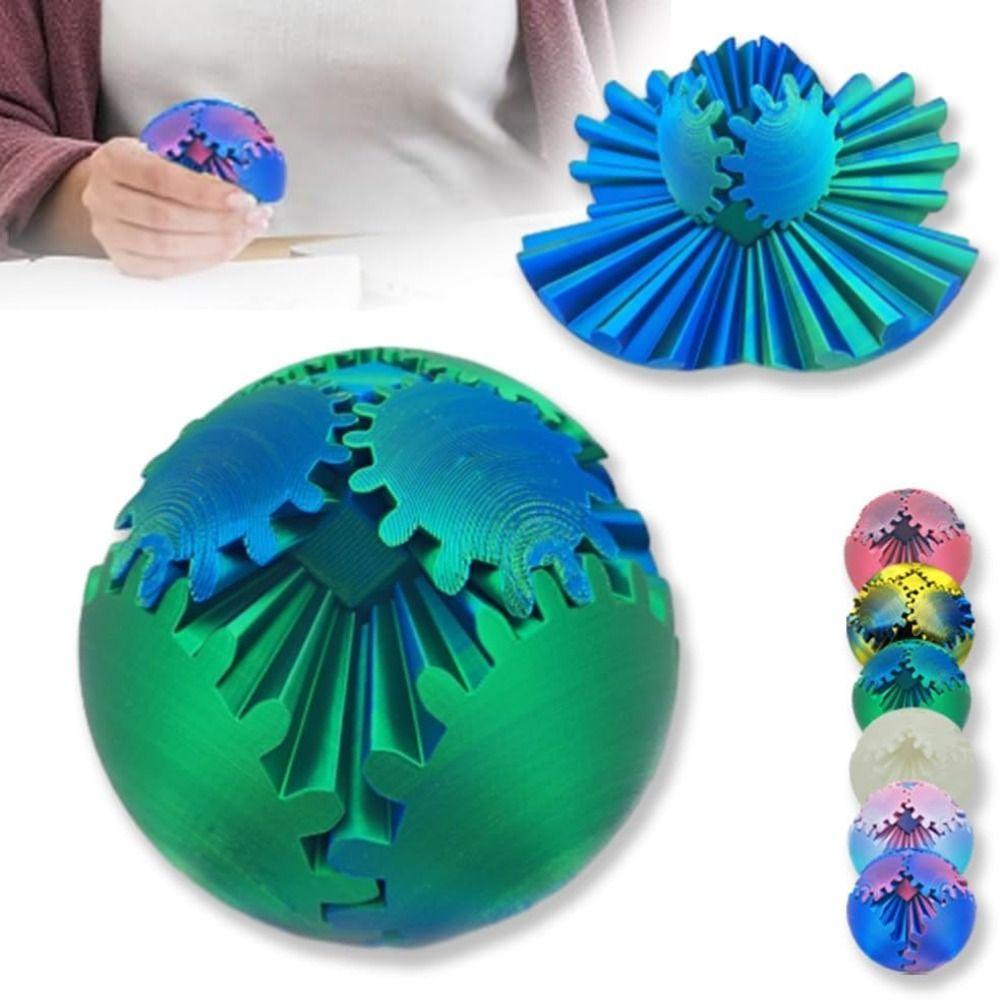 Gear Sphere 3D Printed Gear Ball Fidget Toy Stress Ball Creative Spin Ball  for Kids