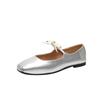 Fashion Flat Shoes for Women 2025 New Spring and Autumn Bow Shallow Mouth French Retro Ballet Red Mary Jane Shoes Large Size 44 43