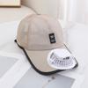Summer Mesh Chargeable Fan Baseball Cap for Men Women Adjustable Breathable Caps Quick Dry Running Hat Cap for Outdoor Sports