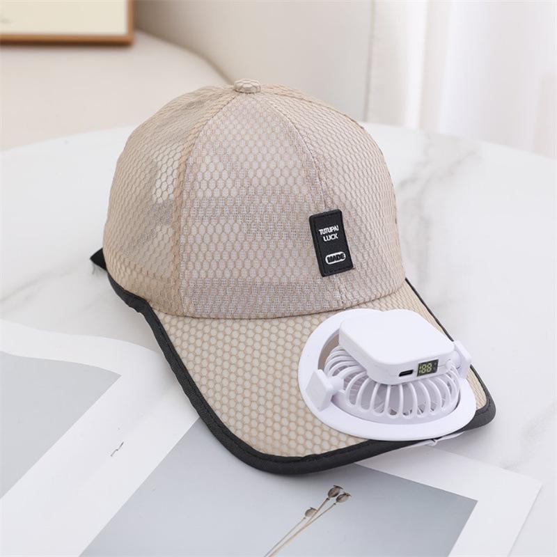 Summer Mesh Chargeable Fan Baseball Cap for Men Women Adjustable Breathable Caps Quick Dry Running Hat Cap for Outdoor Sports