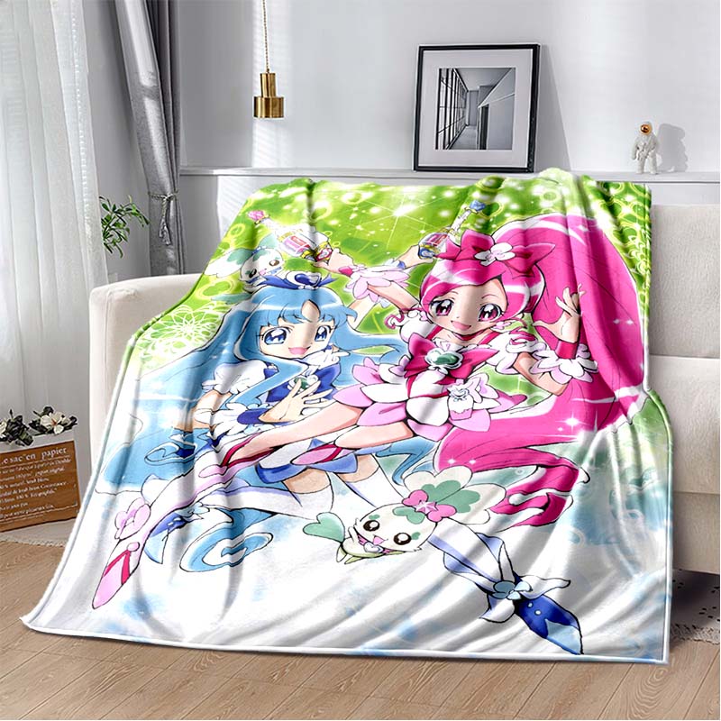 This 3D printed Pretty Cure soft plush blanket is made of flannel and is suitable for use in living rooms, bedrooms, beds, sofas